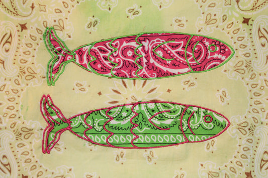 Pink & Green Fish Bandana
