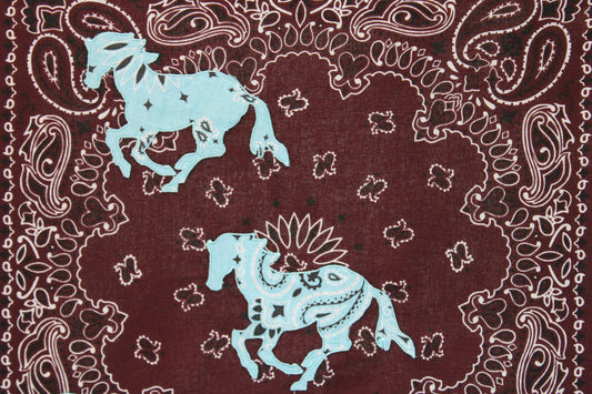 Wild Horses Embroidered Bandana