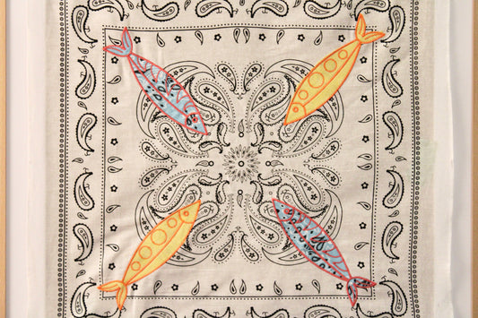 Fish Embroidered Bandana