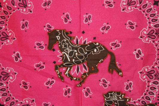 Pink Galloping Horses Bandana