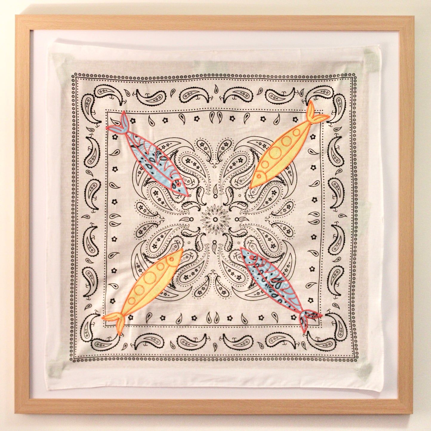 Fish Embroidered Bandana