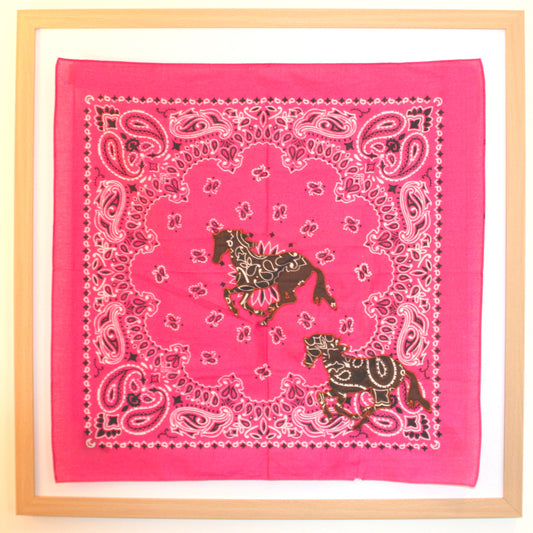 Pink Galloping Horses Bandana