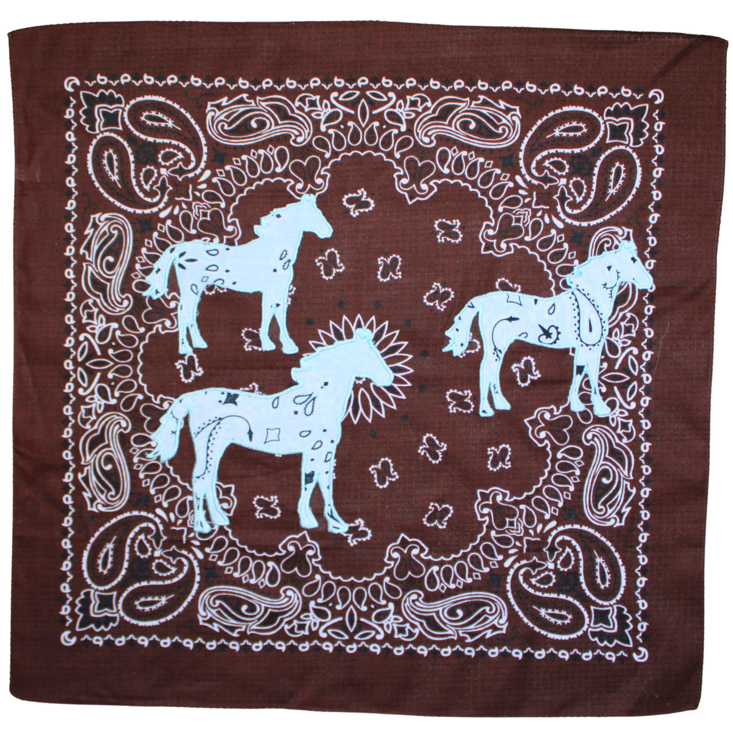 Brown and Blue Horses