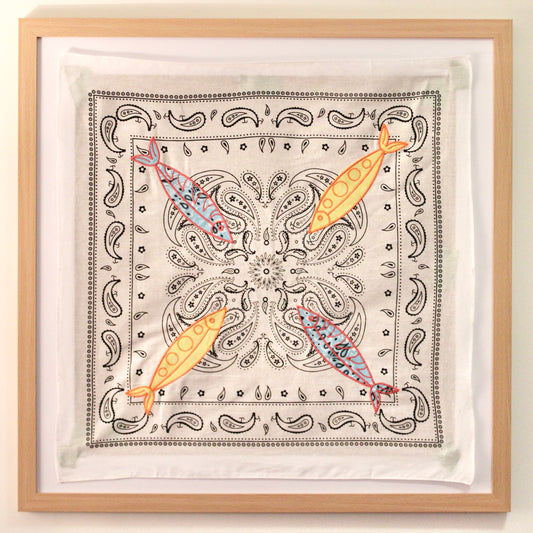Fish Embroidered Bandana