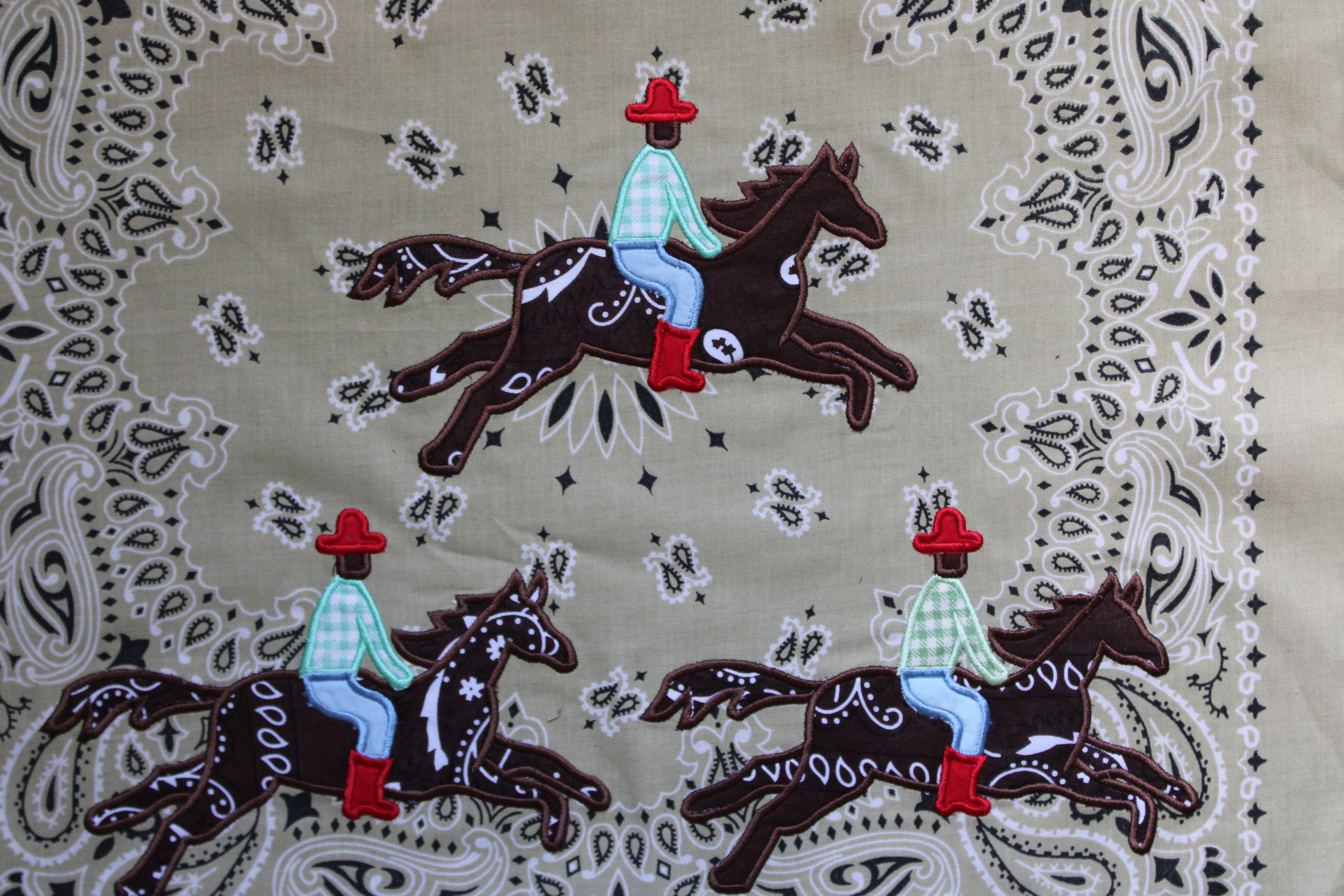 Should've Been A Cowboy Embroidered Bandana (READ DESCRIPTION ON SHIRT COLOR)
