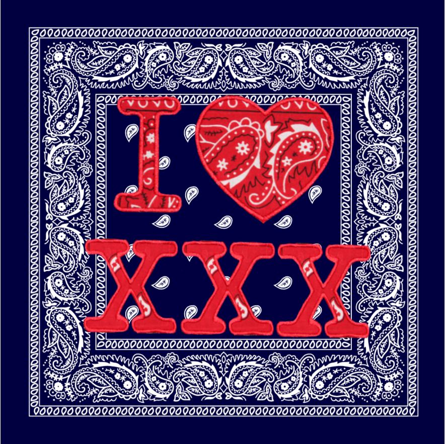 I ❤️ CUSTOM Navy Mini Bandana