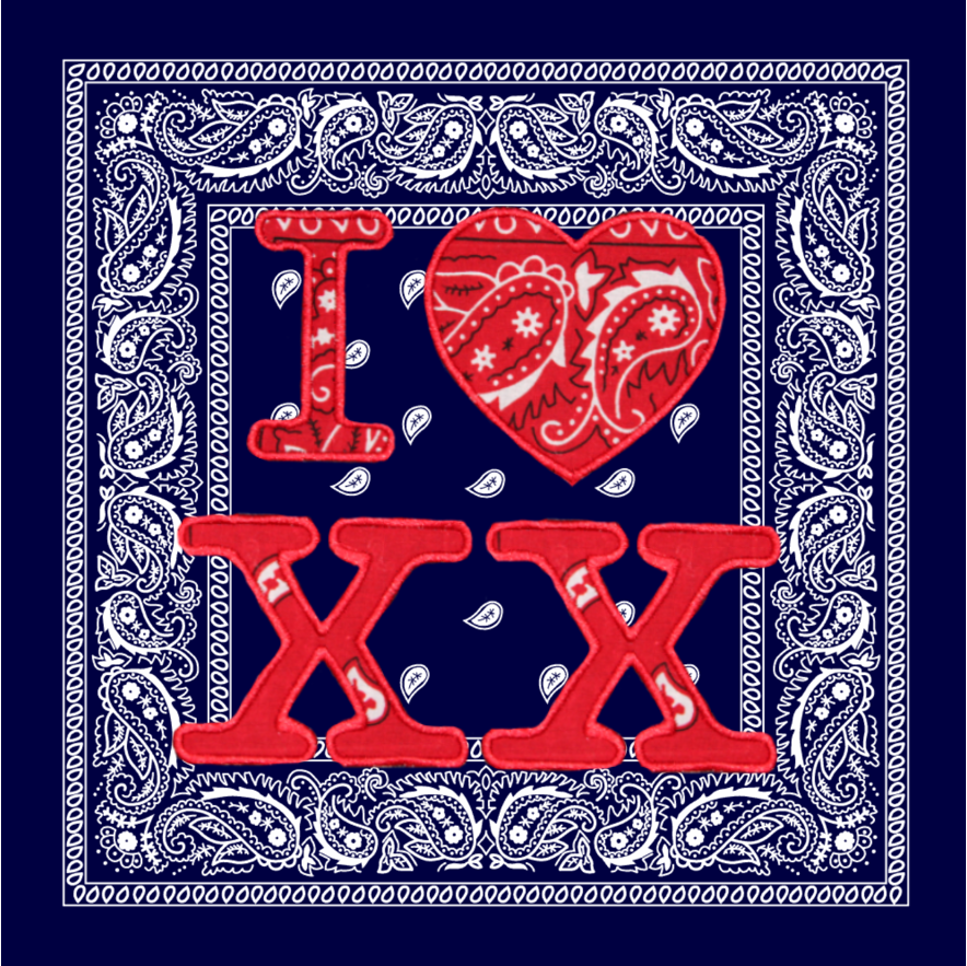 I ❤️ CUSTOM Navy Mini Bandana