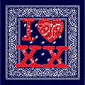 I ❤️ CUSTOM Navy Mini Bandana
