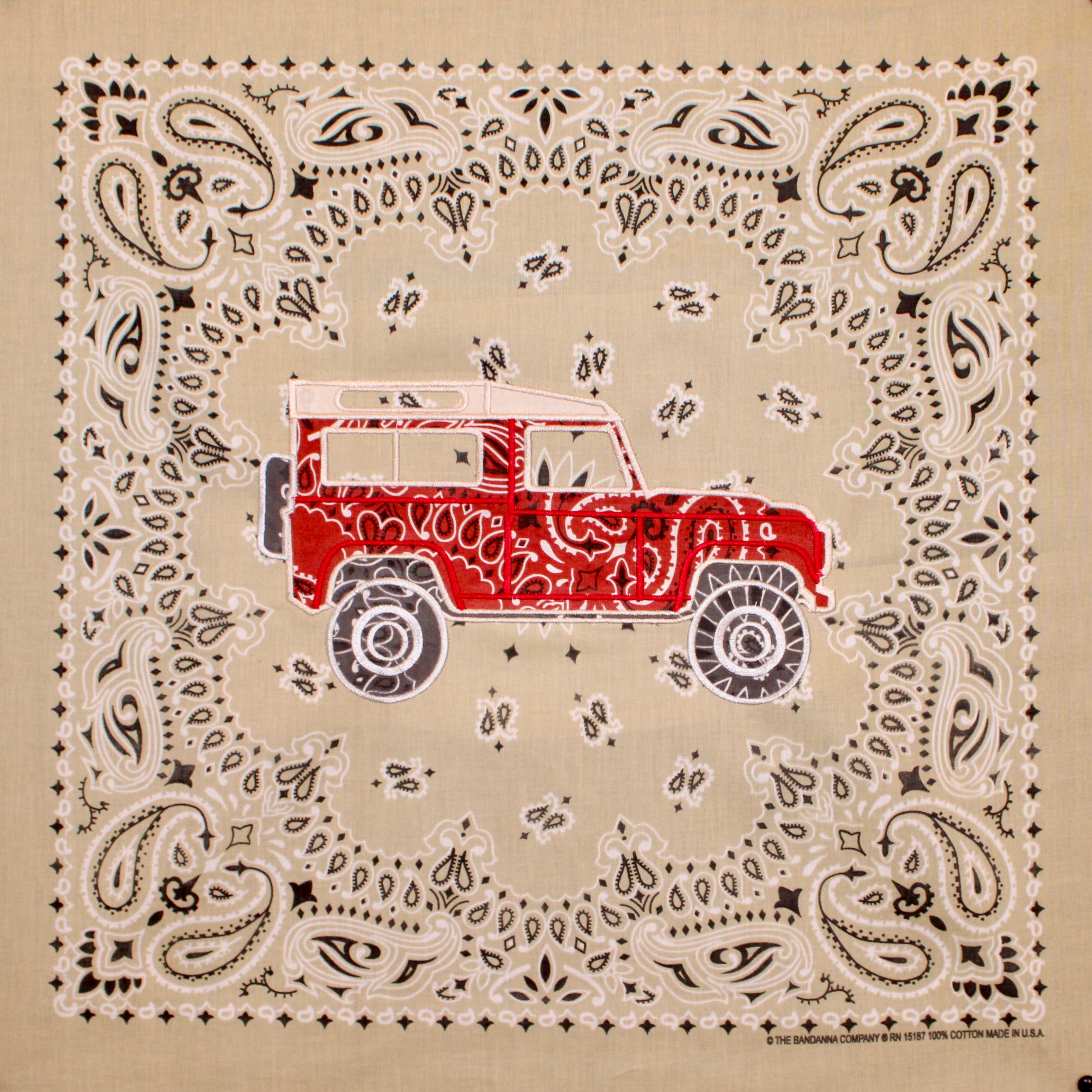 Red Land Rover Bandana
